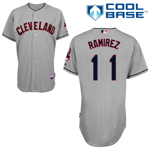 Jose Ramirez #11 MLB Jersey-Cleveland Indians Men's Authentic Road Gray Cool Base Baseball Jersey